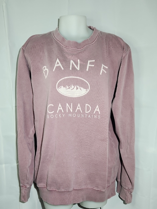 Coastal Culture Sweaters - Coastal Culture Women's Mauve Banff Canada Crewneck Sweatshirt - Medium